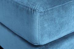 Design Hocker COZY VELVET 80cm petrol blau gold Samt Metallfüße