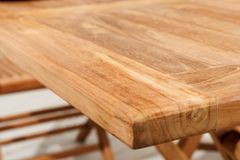 Massiver Esstisch EMPIRE TEAK 100cm natur Teakholz klappbar