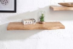 Massives Wandregal GRAND OAK 80cm natur geöltes Eichenholz Baumkante handmade