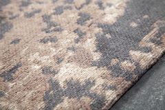 Vintage Baumwoll-Teppich MODERN ART 350x240cm grau beige verwaschen Used Look
