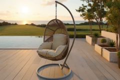 In- und Outdoor Hängesessel AIR ROPE beige greige inkl. Kissen