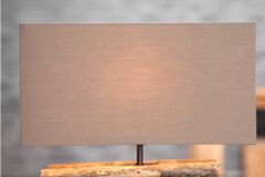 Handgefertigte Tischlampe PERIFERE 40cm braun Treibholz Leinenschirm