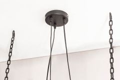 Industrial Hängelampe BARRACUDA 70cm recyceltes Massivholz mit 3 Leuchten