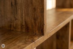 Massives Regal MAKASSAR XL 150cm braun Mangoholz honey finish Bücherregal