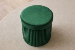 Runder Hocker ÉLAN 40cm grün Samt faltbar mit Stauraum
