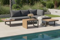 Wetterfestes Gartenmöbel Set IBIZA MODULAR LOUNGE 250cm anthrazit Aluminium inkl. Sitzpolster