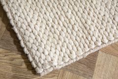 Design Teppich WOOL XXL 350x240cm hellbeige aus Wolle