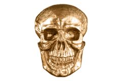 Exklusive Wandskulptur SKULL XXL 40cm gold Deko Totenkopf
