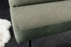 Gepolsterte Sitzbank BIG GEORGE 160cm grün Samt Strukturstoff Taschenfederkern schwarz