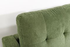 Retro Ecksofa STOCKHOLM 220cm grün Cordstoff Federkern 3-Sitzer
