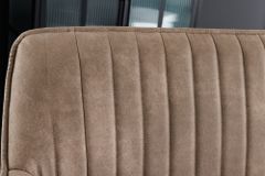 Design Sitzbank TURIN 160cm taupe schwarz Metallbeine mit Armlehne