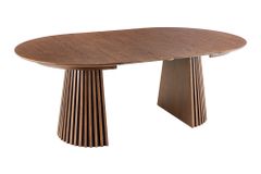 Ausziehbarer Esstisch VALHALLA WOOD 120-160-200cm smoked braun Eichenholz Säulenfuß
