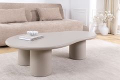 Stilvoller Couchtisch ORGANIKO 130cm cement greige organische Form