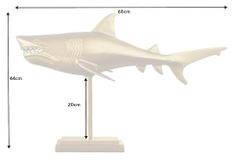 Maritime Skulptur HAI 68cm gold handmade Metall Design Haifisch
