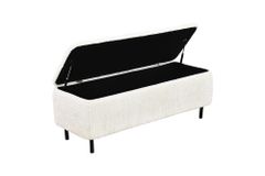 Extravagante Polsterbank EN VOGUE 120cm beige Cremona Chenille Sitzbank mit Stauraum