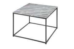 Eleganter Couchtisch ELEMENTS 50cm grau mit polierter Marmor-Platte