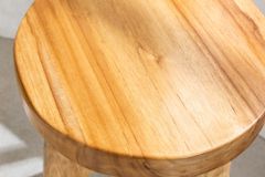 Massivholz Hocker BALI 45cm natur rund Teakholz Beistelltisch Sitzhocker Nachttisch