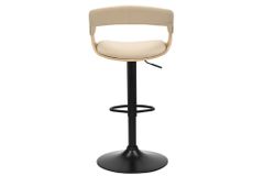 Höhenverstellbarer Barhocker MANHATTAN natur Eiche creme beige Kunstleder drehbar