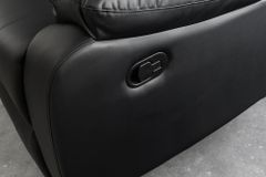 Exklusiver 2er Kinosessel HOLLYWOOD 190cm schwarz mit Liegefunktion und Getränkehalter