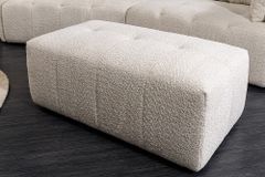 Moderner Hocker ROYAL 120cm champagner beige Bouclé Federkern Sitzhocker