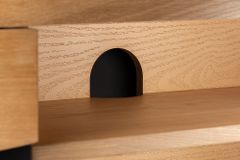 Hängendes TV-Lowboard LIVING EDGE 160cm natur schwarz Wildeiche geölt Baumkante