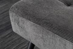 Design Sitzbank BOUTIQUE 100cm dunkelgrau Cord schwarze Metallbeine