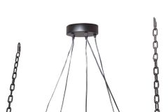 Industrial Hängelampe BARRACUDA 152cm recyceltes Massivholz mit 5 Leuchten