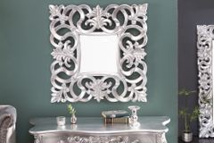 Eleganter Wandspiegel VENICE 75x75cm silber antik Barockstil
