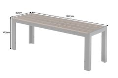 Moderne Gartenbank DESIGNO 130cm dunkelbraun schwarz Aluminium wetterfest Outdoor Sitzbank