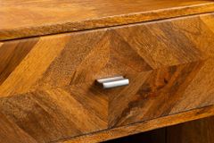 Massiver Nachttisch INFINITY 60cm natur Mangoholz mit Fach und Schublade