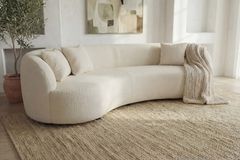 Modernes Sofa ATELIER 230cm beige Bouclé 3-Sitzer Couch inkl. Kissen