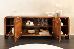Massives Sideboard BRASIL 175cm braun Mangoholz sechs Fächer