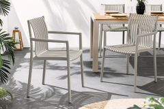 In- und Outdoor Stuhl STUDIO ITALIA greige stapelbar wetterfest Gartenstuhl