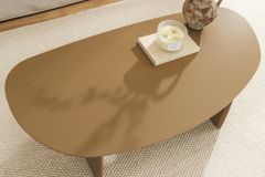 Design Couchtisch ORBIT 120cm greige organische Form