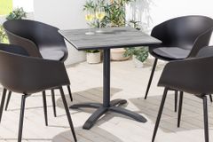 Outdoor Bistrotisch DESIGNO 70cm schwarz grau Aluminium wetterfest Gartentisch