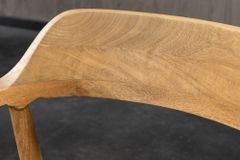 Design Stuhl KENNEDY creme beige massives Mangoholz mit Polstersitz Strukturstoff