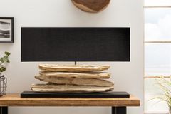 Handgearbeitete Tischlampe RIVERINE 80cm schwarz Treibholz Tischleuchte