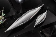 Handgearbeitete Deko Schale SILVER LEAF 40cm silber Aluminium