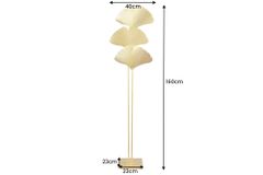 Design Stehlampe GINKGO 160cm gold Metall