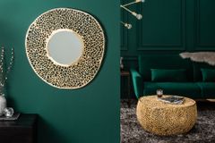 Filigraner Couchtisch LEAF 80cm gold Metall handmade Blatt-Design