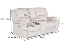 Exklusiver 2er Kinosessel HOLLYWOOD champagner beige hochwertiger Vogue Veloursstoff mit Cupholder