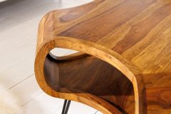 Massivholz Couchtisch ORGANIC LIVING 100cm braun Sheesham stone finish Hairpin Legs