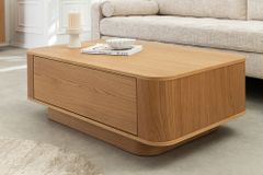 Nordischer Couchtisch VALHALLA WOOD 100cm natur Eichenholz mit Schublade