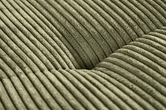 Modernes Ecksofa KENT 220cm grün Cord inkl. Hocker Federkern L-Form Wohnlandschaft