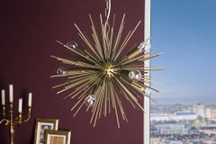Elegante Hängeleuchte SUNLIGHT 50cm matt gold Hängelampe