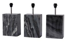 Design Tischlampe NOBLE 55cm schwarz Marmorfuß Stoffschirm