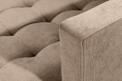 Retro Ecksofa STOCKHOLM 220cm taupe Cord Federkern 3-Sitzer
