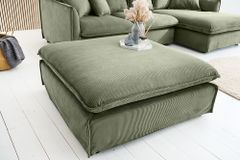 Großer Sitzhocker HEAVEN 100cm grün Cord Sofahocker abnehmbarer Bezug