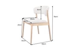 Design Stuhl VALHALLA WOOD natur Eiche Massivholz creme Strukturstoff
