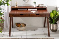 Massiver Sekretär MONSOON 100cm Akazie Schreibtisch Markant Finish